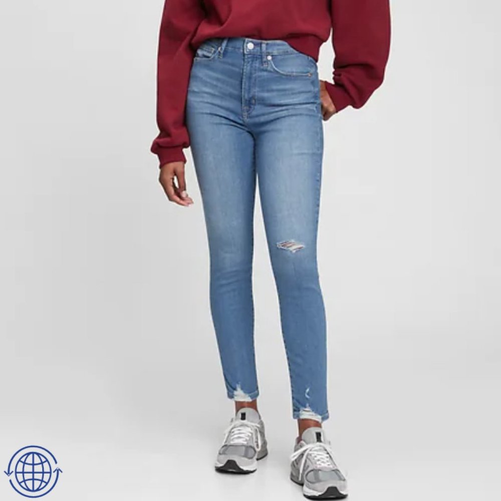 GAP Sky High True Skinny Ankle Jeans with Washwell